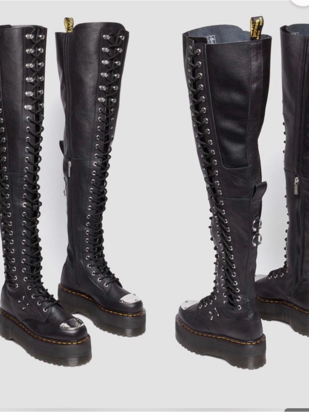 Dr Marten Black 28-EYE EXTREME MAX Over-The-Knee Lace-Up Platform Boots NWB - Picture 6 of 8